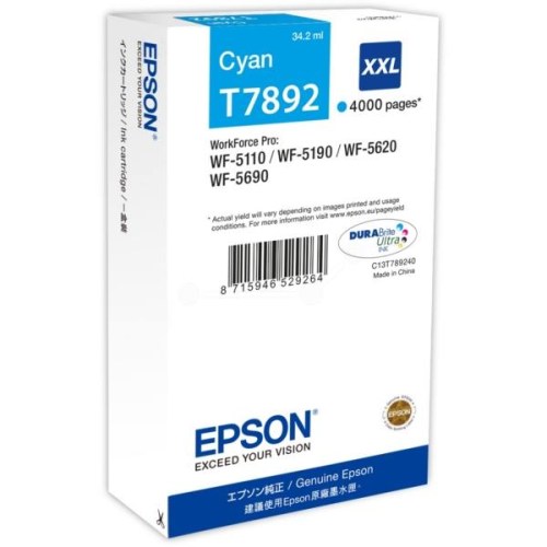 Inkoust Epson T7892 XXL C13T789240 cyan